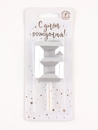 Свеча в торт на шпажке «Серебряные грани», цифра 6, серебряная 10873667