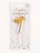 Свеча в торт «С короной», цифра 7, золото - серебро - Фото 3