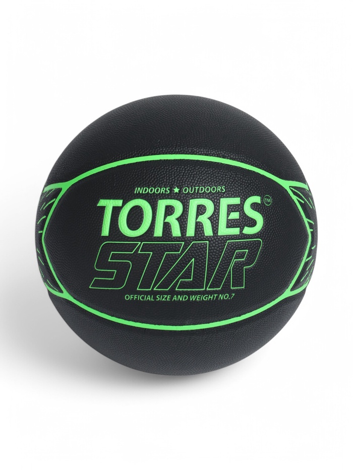 Мяч баскетбольный TORRES Star, B32317, размер 7, ПУ-композит, нейлоновый корд, бутиловая камера - Фото 1