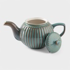 УЦЕНКА Заварочный чайник Доляна «Винтаж», 1.1 л, керамика, синий - Фото 3