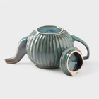 УЦЕНКА Заварочный чайник Доляна «Винтаж», 1.1 л, керамика, синий - Фото 5