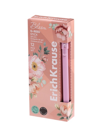 Ручка гелевая ErichKrause. G-Reed Stick Pastel Bloom, чёрный стержень, узел 0.38 мм