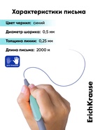 Ручка шариковая первоклассника, ErichKrause ErgoLine Stick&Grip Pastel, 0.5 мм, блистер, синяя 10879221 - фото 5462964