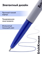 Ручка шариковая ErichKrause. Slender Stick Grey, Super Glide, синий стержень, узел 0.7 мм - Фото 3