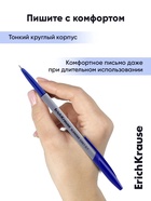 Ручка шариковая ErichKrause. Slender Stick Grey, Super Glide, синий стержень, узел 0.7 мм - Фото 7