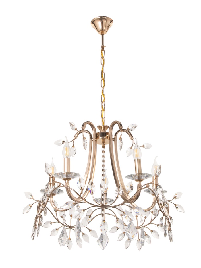 Люстра BayerLux «Севилья», 5хЕ14, 40 Вт, золото, 64×64×118 см - Фото 1