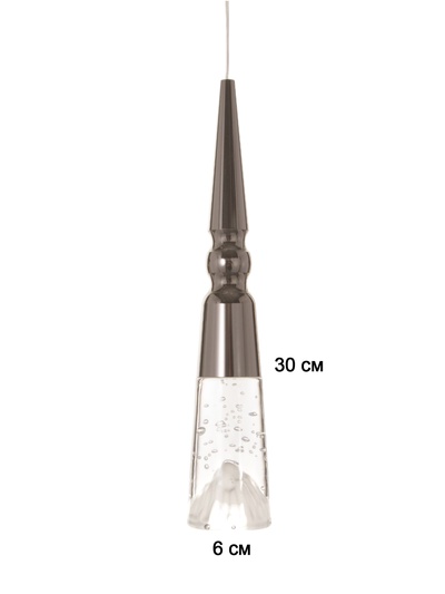 Светильник BayerLux «Нелла», LED, 5 Вт, 4000К, чёрный хром, 5.7×5.7×30-180 см
