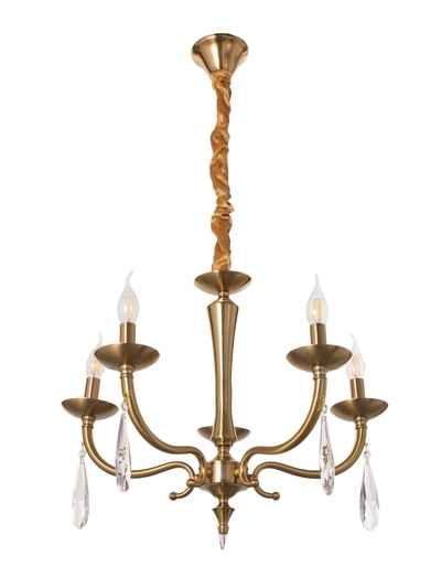 Люстра BayerLux «Бешо», 5×40 Вт, Е14, бронза, 60×60×45(+50) см