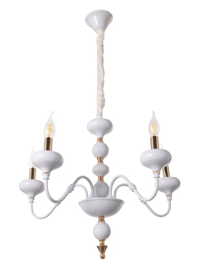 Люстра BayerLux «Лиза», 5×40, Е14, белый, 50×50×53(+50) см