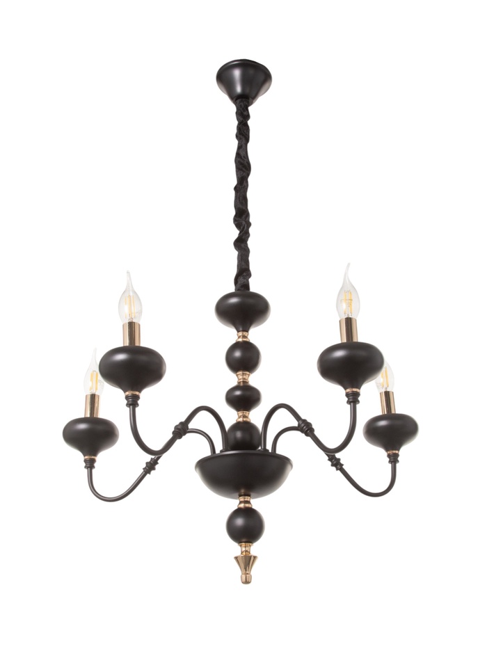 Люстра BayerLux «Лиза», 5×40, Е14, чёрный, 50×50×53(+50) см - Фото 1