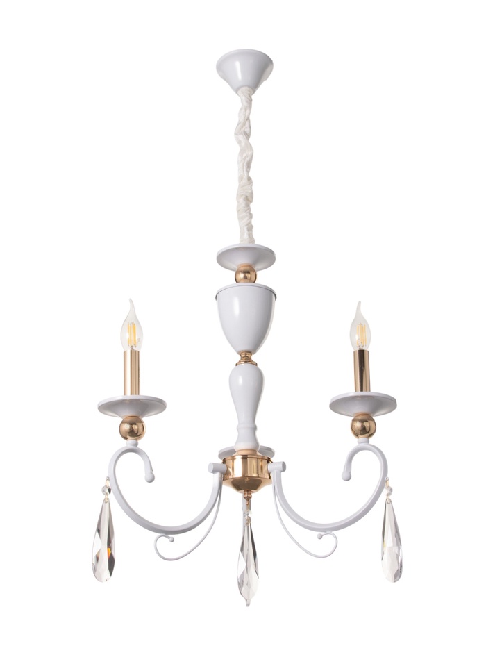 Люстра BayerLux «Винтаж», 3×40, Е14, белый, 62×62×59(+50) см - Фото 1