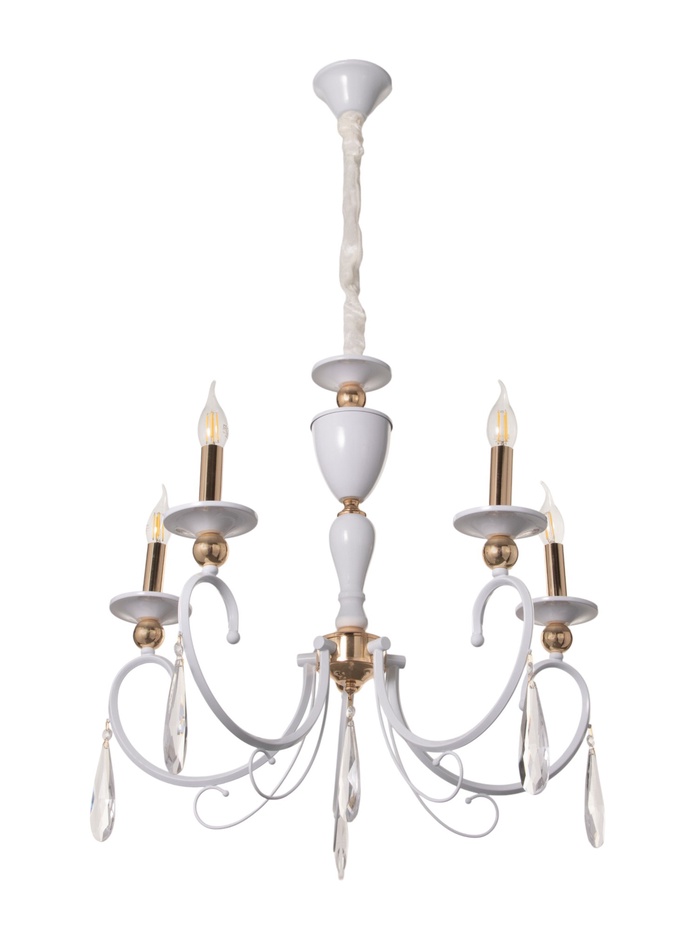 Люстра BayerLux «Винтаж», 5×40, Е14, белый, 62×62×59(+50) см - Фото 1