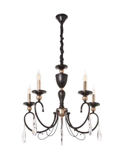 Люстра BayerLux «Винтаж», 5×40, Е14, чёрный, 62×62×59(+50) см