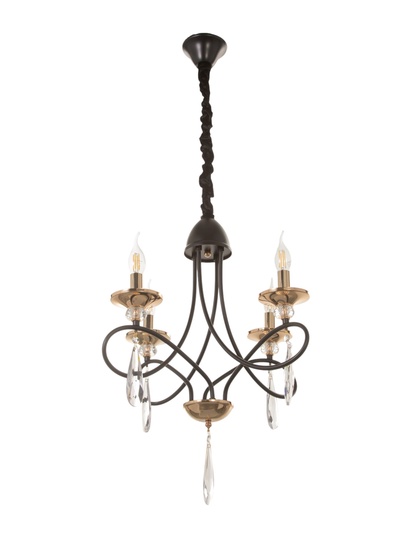 Люстра «Жизель» 4×40 Е14 черный/золото 54×54×49(+50)см