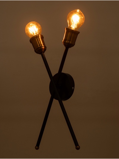 Бра «Факел» 2×40 Вт Е27 черный/бронза 7.5×18×41.5 см