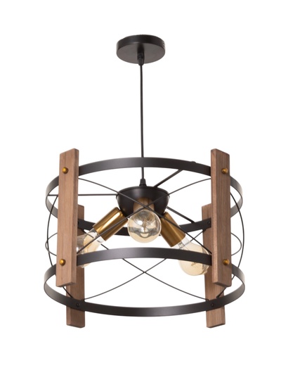 Светильник BayerLux «Корт», 3×40 Вт, Е27, чёрный/венге, 39.5×39.5×22.5(+100) см