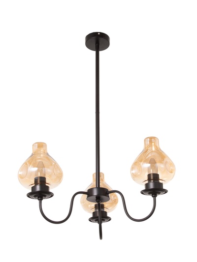 Люстра BayerLux «Анна», 3×40 Вт, Е27, чёрный, 56×56×118 см