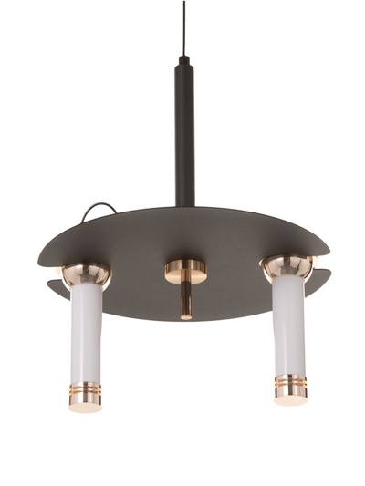 Светильник «Найт» 2×7 Вт LED 4000К черный/золото 24×24×38(+150)см