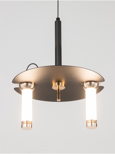 Светильник «Найт» 2×7 Вт LED 4000К черный/золото 24×24×38(+150)см