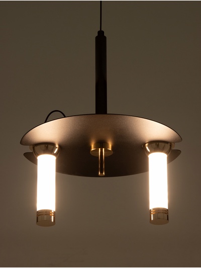 Светильник «Найт» 2×7 Вт LED 4000К черный/золото 24×24×38(+150)см