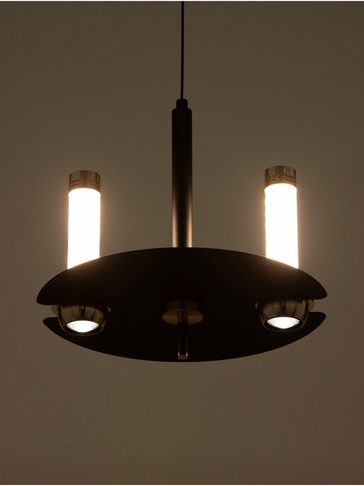 Светильник «Найт» 2×7 Вт LED 4000К черный/золото 24×24×38(+150)см