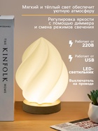 Светильник настольный RISALUX «Бриз», интерьерный, диммер, USB, LED, 3 Вт, провод 1.5 м, 15×15×19 см - Фото 2