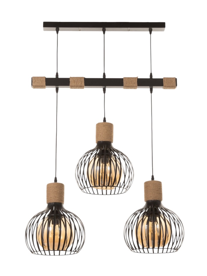 Светильник «Клубок» 3×40 Вт Е27 черный 28×28×28 см - Фото 1