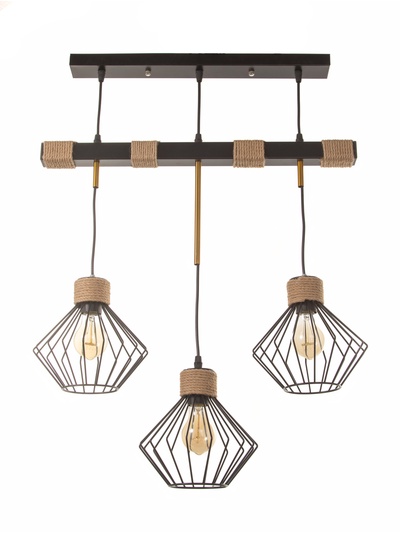 Светильник «Чертеж» 3×40 Вт Е27 черный 20×20×20 см