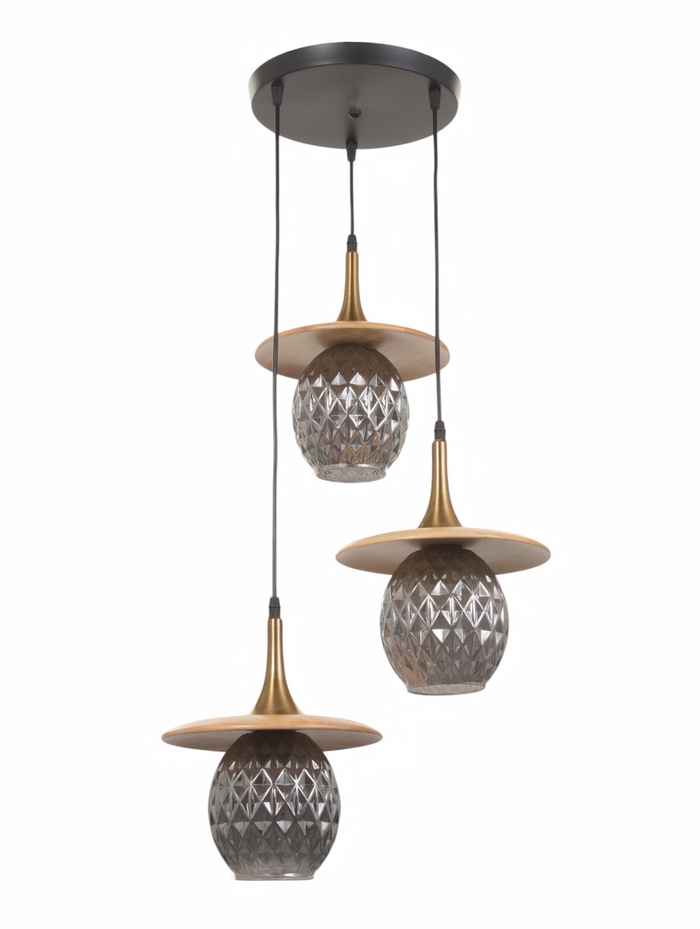 Светильник BayerLux ЭКО «Кен» 3×40 Вт Е27 черный/коричневый 40×40×100 см