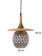 Светильник BayerLux ЭКО "Кен" 1х40Вт Е27 черный/коричневый 23х23х100см - фото 808906776