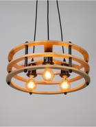 Светильник BayerLux ЭКО "Лот" 3х40Вт Е27 черный/коричневый 42х42х12(+100)см - фото 808906791