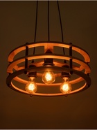 Светильник BayerLux ЭКО "Лот" 3х40Вт Е27 черный/коричневый 42х42х12(+100)см - фото 808906792