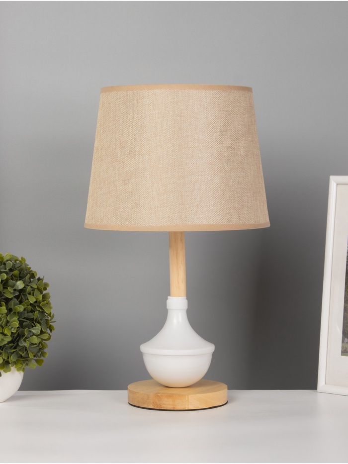 Лампа настольная RISALUX ЭКО «Тамара» 1×40 Вт Е27 коричневый/белый. 26×26×44 см