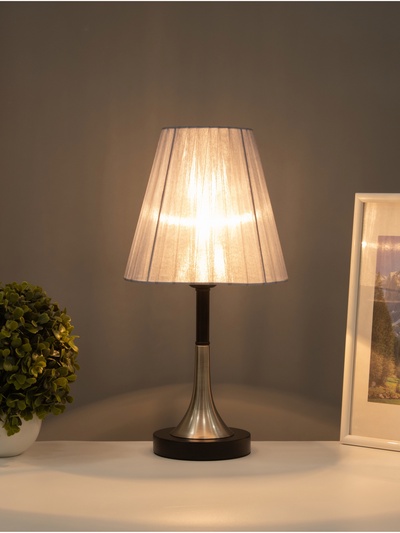 Лампа настольная RISALUX «Рита» 1×40 Вт Е27 черный/серебро/серый 20×20×40 см