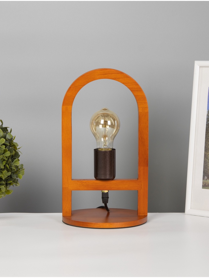 Лампа настольная RISALUX ЭКО «Клот» 1×40 Вт Е27 коричневый 17×17×30 см