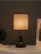 Лампа настольная RISALUX ЭКО «Кло» 1×40 Вт Е27 кофе/хром 16×16×38 см - фото 5023433