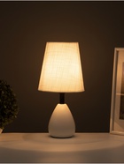 Лампа настольная RISALUX ЭКО "Лорен" 1х40Вт Е27 белый 16х16х34см 10777313