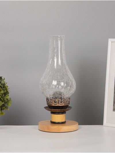 Лампа настольная RISALUX ЭКО «Татьяна» 1×40 Вт Е27 светло-коричневый 14×14×34 см