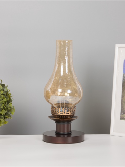 Лампа настольная RISALUX ЭКО «Татьяна» 1×40 Вт Е27 венге/мед 14×14×34 см