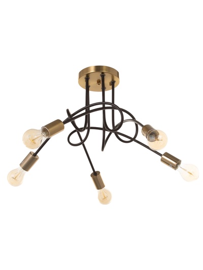 Люстра «Узел» 5×40 Вт Е27 черный/латунь 52×52×36 см