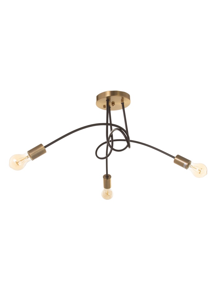 Люстра «Узел» 3×40 Вт Е27 черный/латунь 52×52×36 см - Фото 1