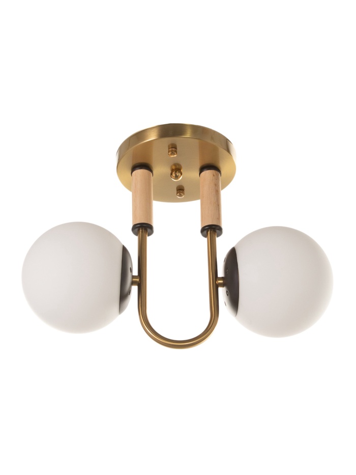 Люстра «Донна» 2×40 Вт Е27 черный/латунь 37×15×25 см - Фото 1