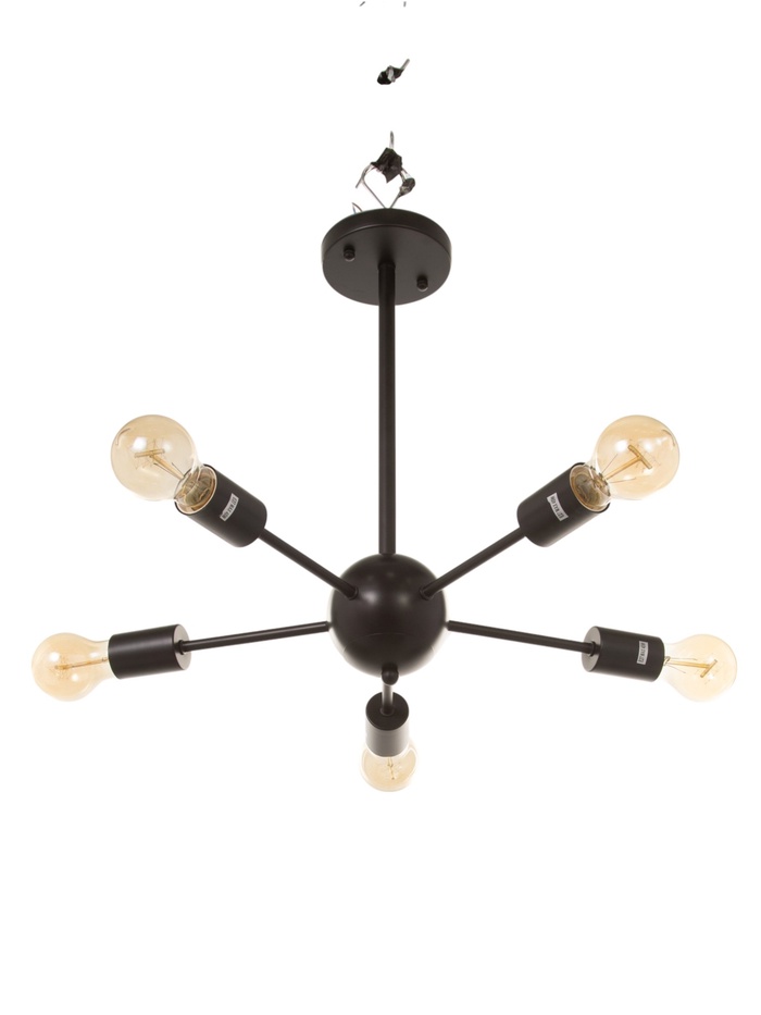 Люстра «Кон» 5×40 Вт Е27 черный 50×50×43 см