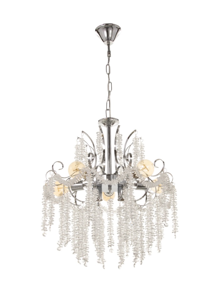 Люстра BayerLux «Ива», 7×40 Вт, Е27, хром, 48×48×58(26) см - Фото 1