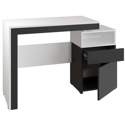 Стол письменный с тумбой «Нова», 1153×450×750 мм, цвет антрацит/белый