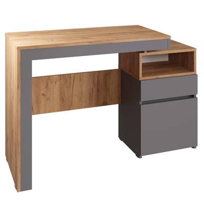 Стол письменный с тумбой «Нова», 1153×450×750 мм, цвет серый шифер/дуб крафт золото