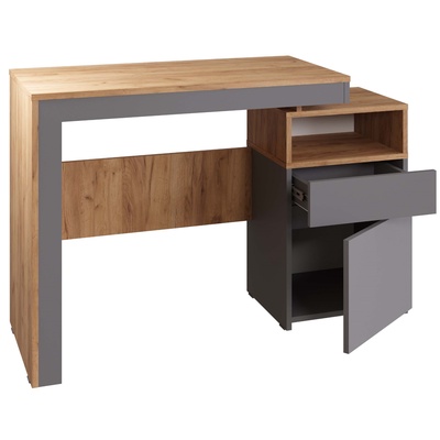 Стол письменный с тумбой «Нова», 1153×450×750 мм, цвет серый шифер/дуб крафт золото