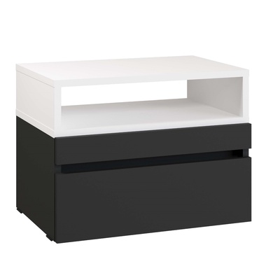 Тумба прикроватная «Нова», 500×350×370 мм, цвет антрацит/белый