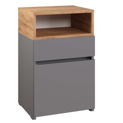 Тумба универсальная «Нова», 400×350×634 мм, цвет серый шифер/дуб крафт золото