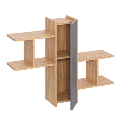 Полка настенная «Лайт», с дверкой, 960×220×740 мм, цвет дуб золотой крафт/серый шифер